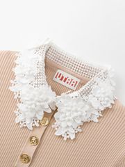 Ducat Floral Lace PK Knit Sleeve : Women's Beige