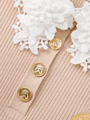 Ducat Floral Lace PK Knit Sleeve : Women's Beige