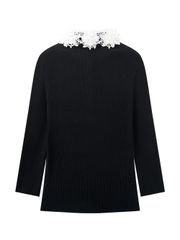 UTAA Ducat Floral Lace PK Knit Sleeve : Women's Black