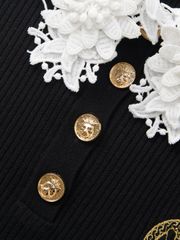 UTAA Ducat Floral Lace PK Knit Sleeve : Women's Black