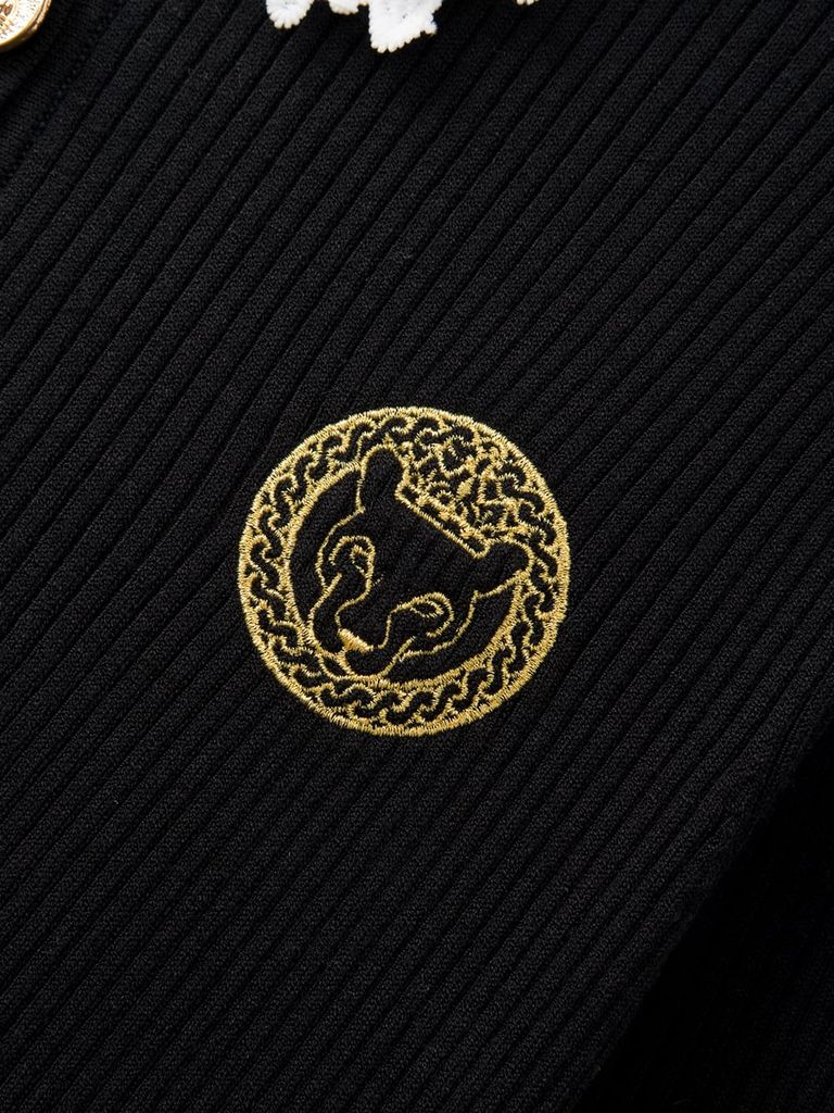 UTAA Ducat Floral Lace PK Knit Sleeve : Women's Black