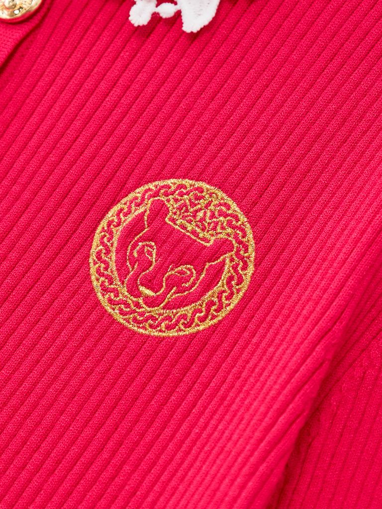 Ducat Floral Lace Rosy Color PK Knit Sleeve : Women's Dark Pink