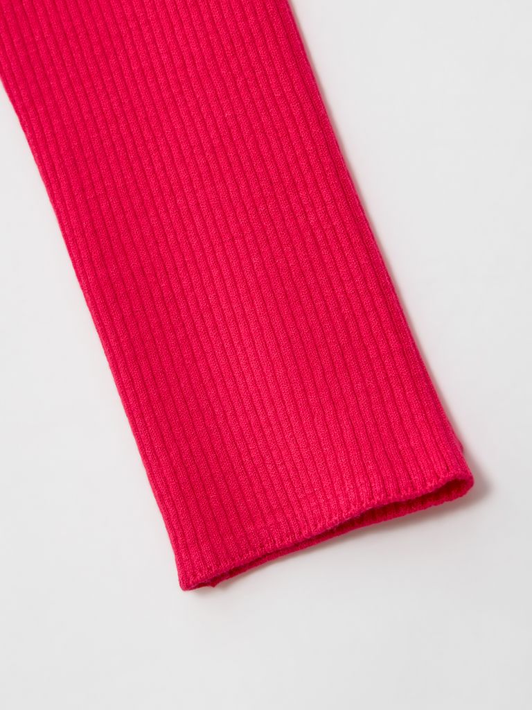 Ducat Floral Lace Rosy Color PK Knit Sleeve : Women's Dark Pink