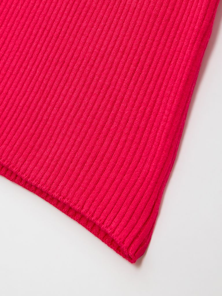 Ducat Floral Lace Rosy Color PK Knit Sleeve : Women's Dark Pink