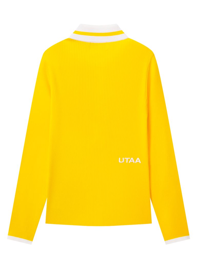 UTAA Neon Logo Ribbed Line PK Sleeve : Women's Yellow