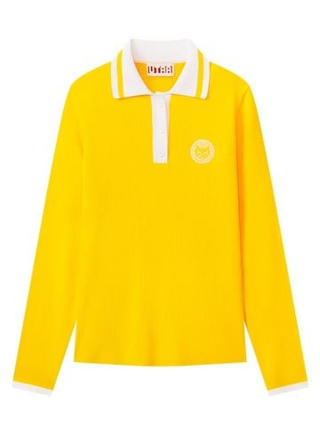 UTAA Neon Logo Ribbed Line PK Sleeve : Women's Yellow