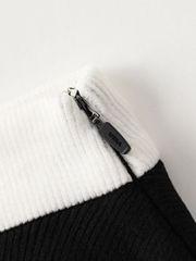 Crystal Ribbon Flare Knit Skirt: Women's Black