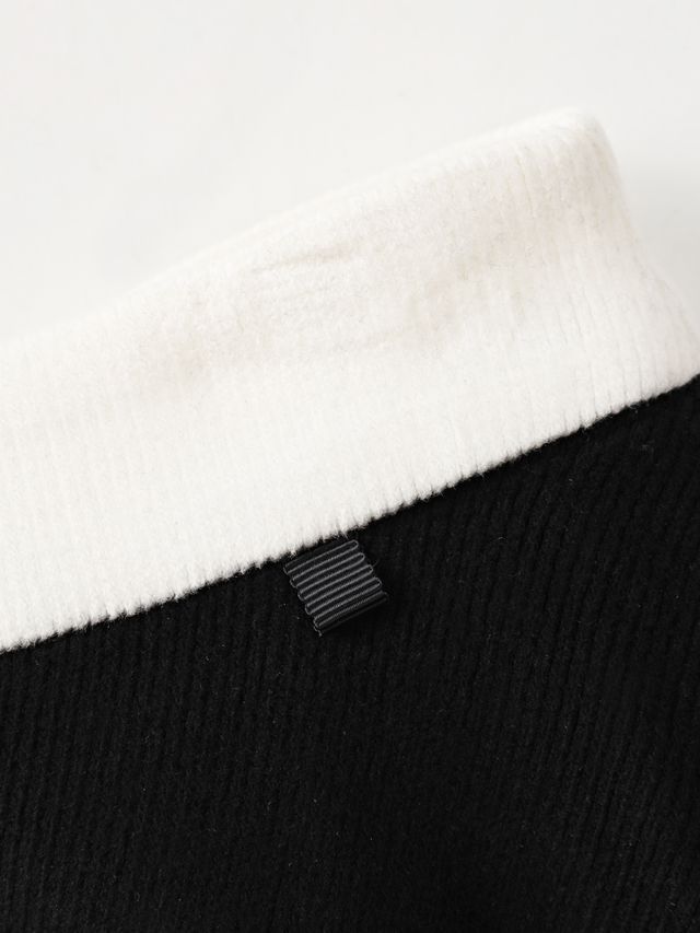 Crystal Ribbon Flare Knit Skirt: Women's Black