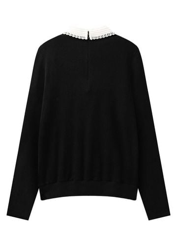 Crystal Ribbon Lace PK Knit : Women's Black
