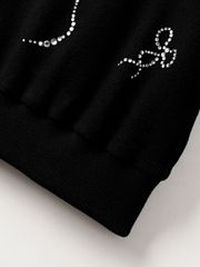 Crystal Ribbon Lace PK Knit : Women's Black