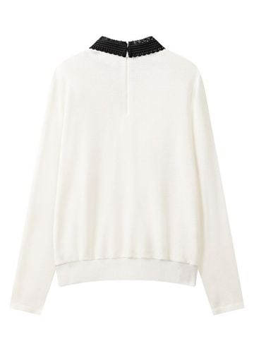 Crystal Ribbon Lace PK Knit : Women's White