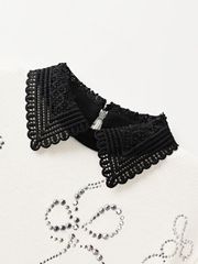 Crystal Ribbon Lace PK Knit : Women's White