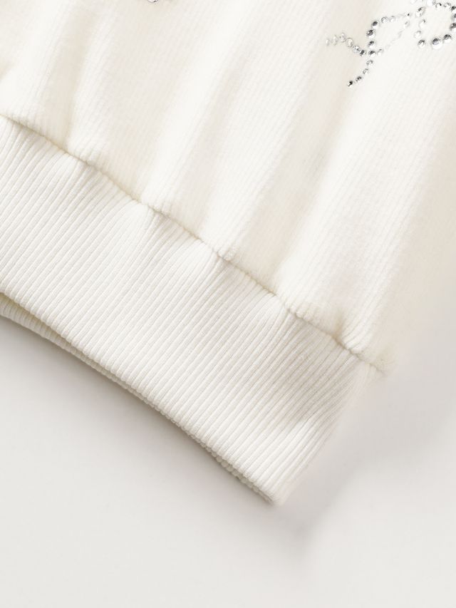 Crystal Ribbon Lace PK Knit : Women's White