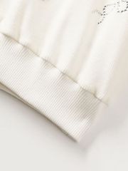 Crystal Ribbon Lace PK Knit : Women's White