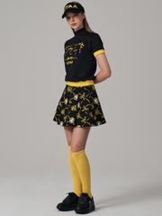 UTAA Tied Ribbon Panther Flare Skirt : Black