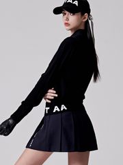 UTAA Pixel Logo Knit Cardigan : Women's Black