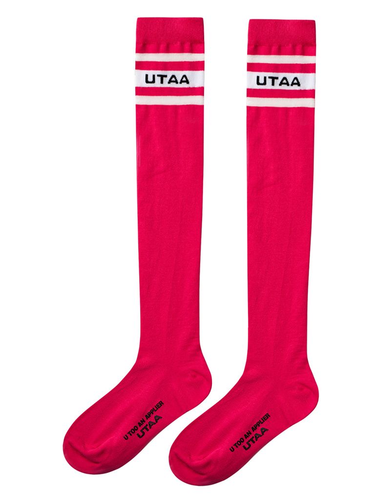 UTAA Neon Passenger Logo Knee Socks : Pink
