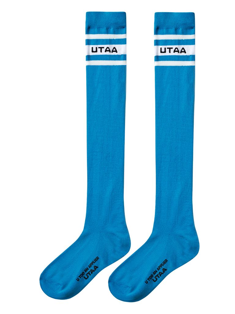 UTAA Neon Passenger Logo Knee Socks : Sky Blue