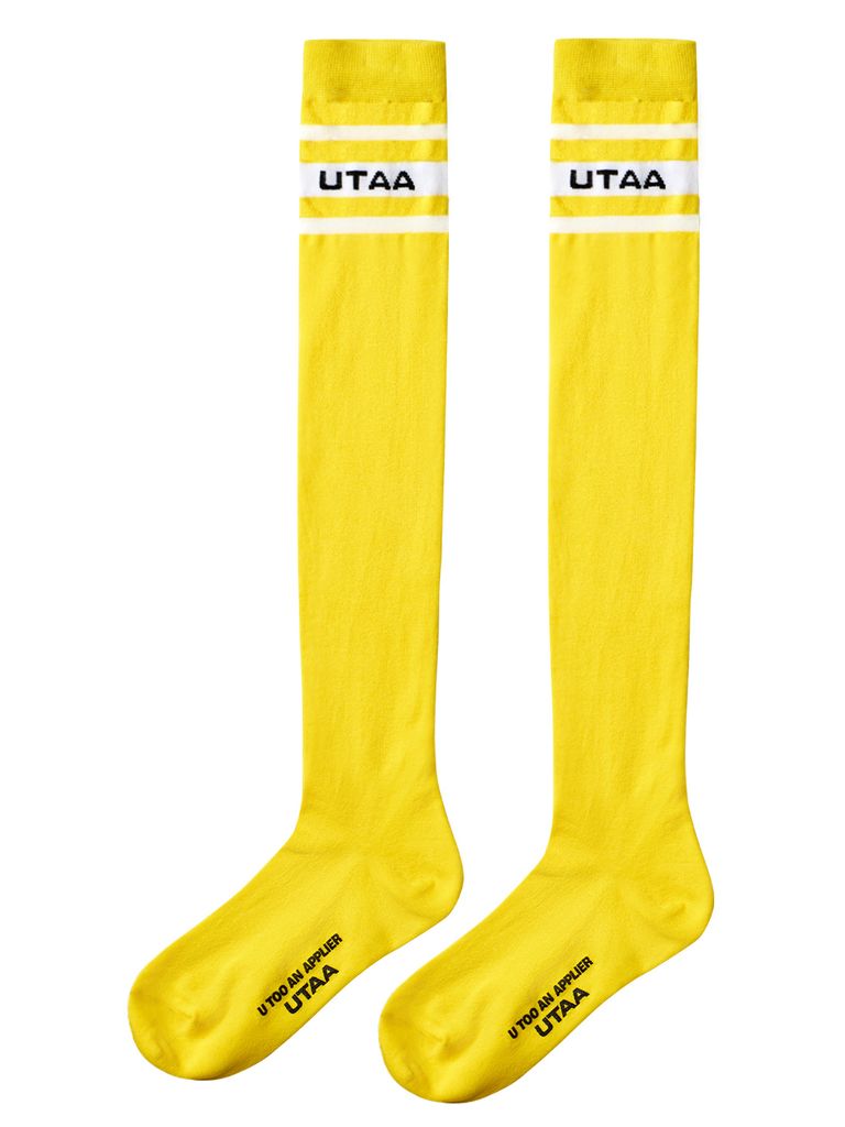 UTAA Neon Passenger Logo Knee Socks : Yellow