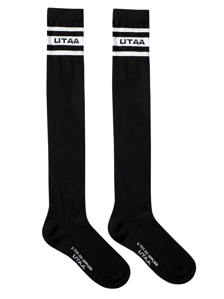 UTAA Neon Passenger Logo Knee Socks : Black