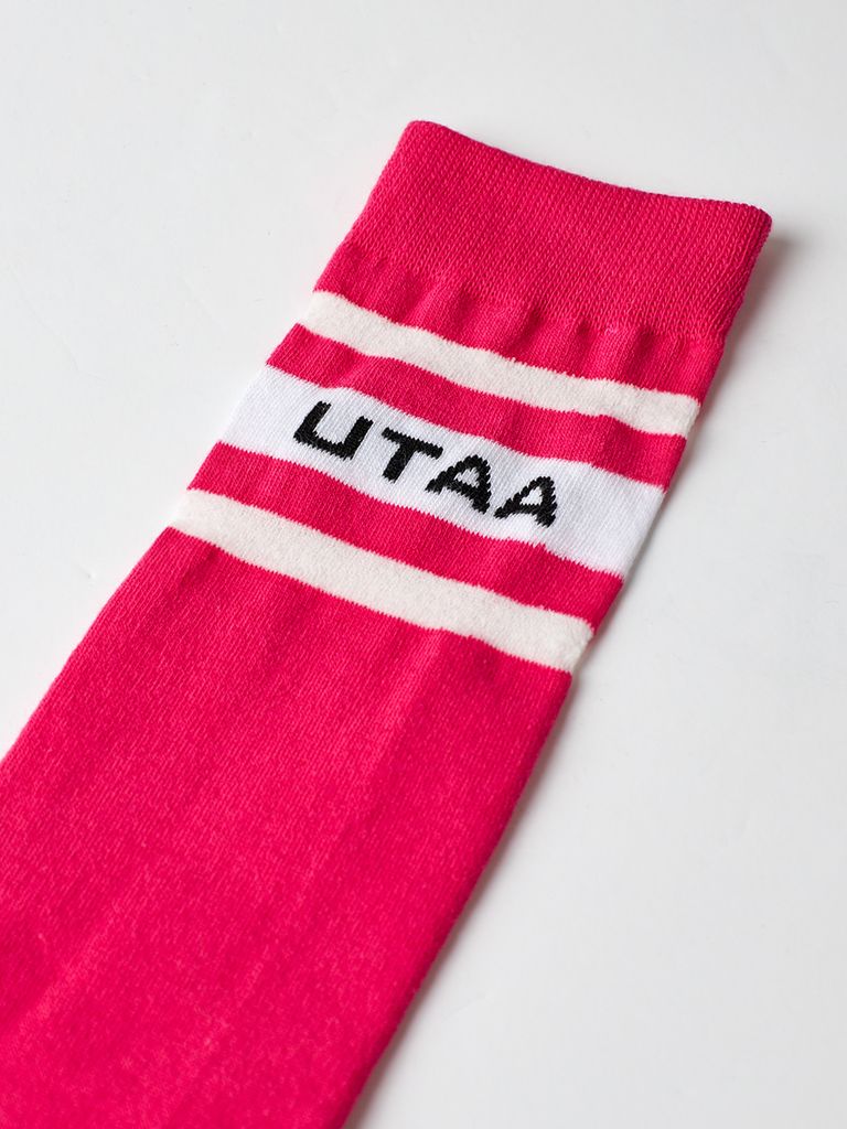 UTAA Neon Passenger Logo Knee Socks : Pink
