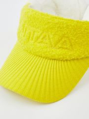 UTAA Stitch Alpaca Knit Fur Visor : Women's Yellow