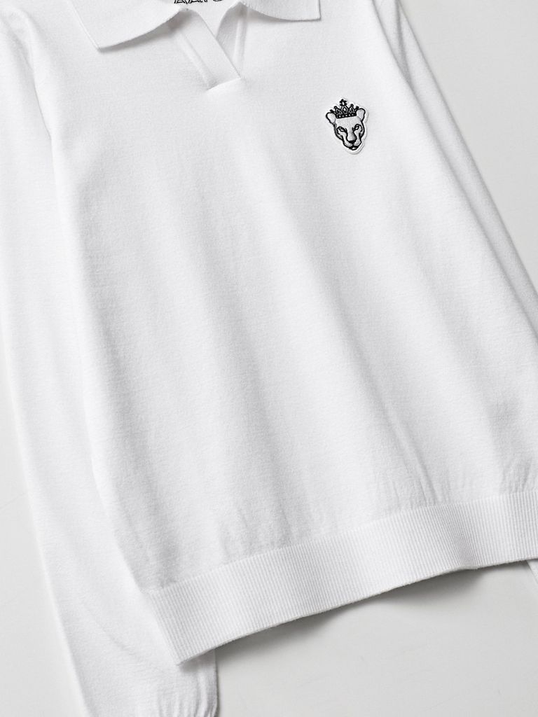 UTAA Panther Openneck Knit Pullover : Men's White