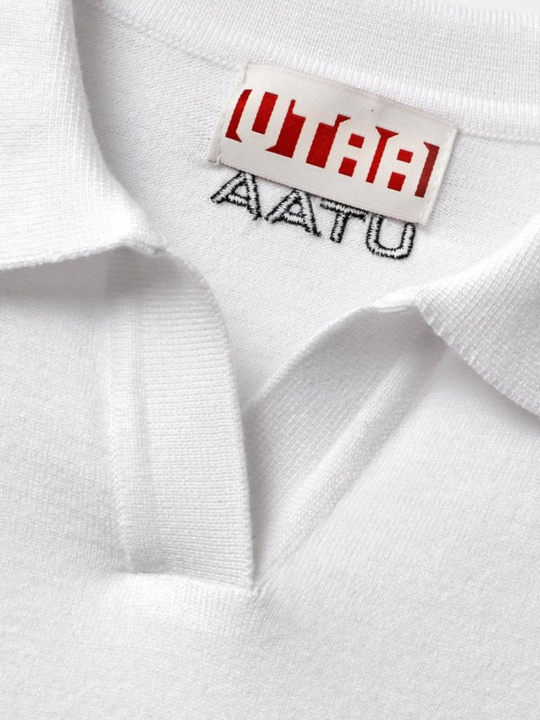 UTAA Panther Openneck Knit Pullover : Men's White