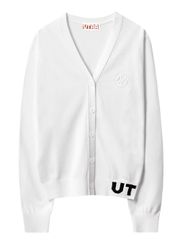 UTAA Pixel Logo Knit Cardigan : Women's White