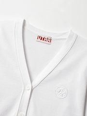 UTAA Pixel Logo Knit Cardigan : Women's White