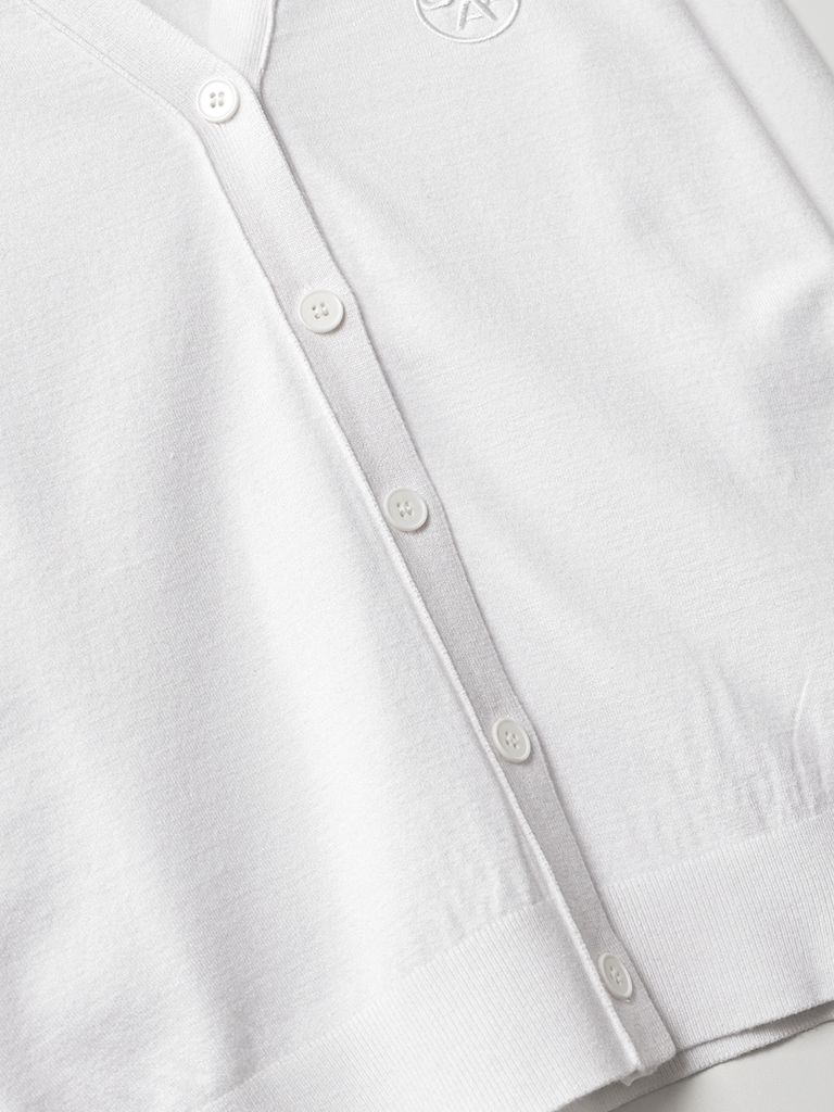 UTAA Pixel Logo Knit Cardigan : Women's White