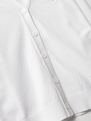 UTAA Pixel Logo Knit Cardigan : Women's White