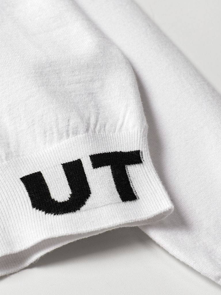 UTAA Pixel Logo Knit Cardigan : Women's White