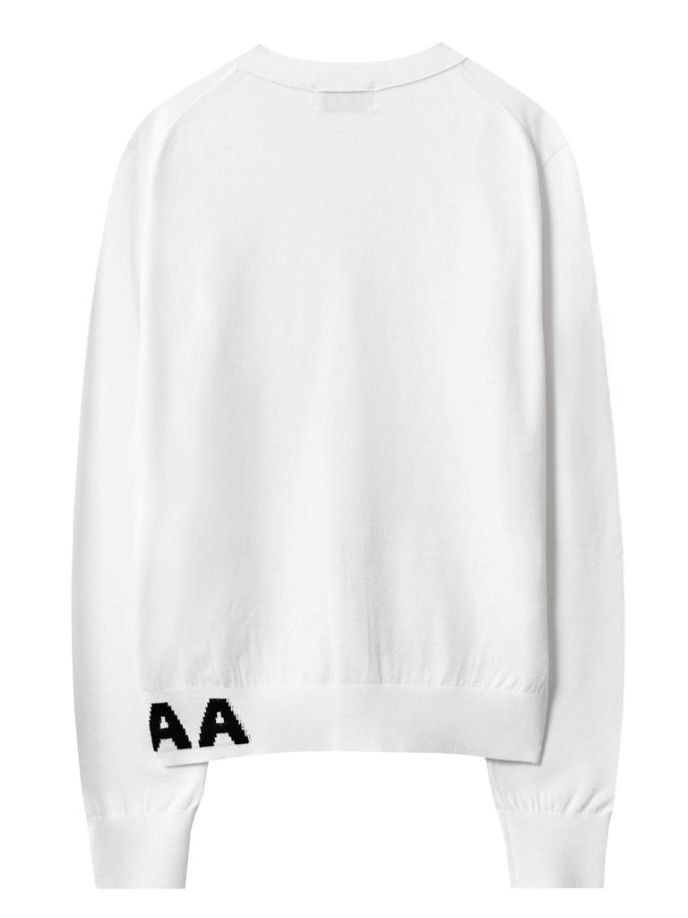 UTAA Pixel Logo Knit Cardigan : Women's White