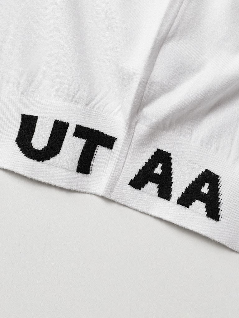UTAA Pixel Logo Knit Cardigan : Women's White