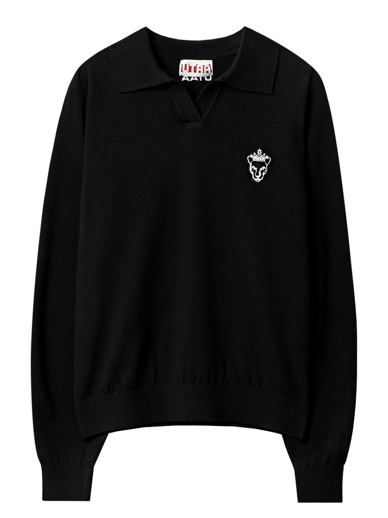 UTAA Panther Openneck Knit Pullover : Women's Black