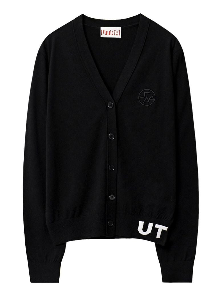 UTAA Pixel Logo Knit Cardigan : Women's Black