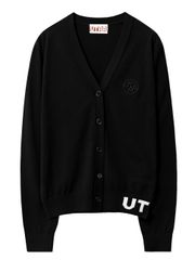 UTAA Pixel Logo Knit Cardigan : Women's Black