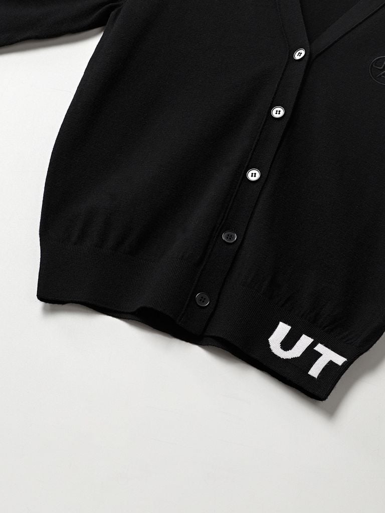 UTAA Pixel Logo Knit Cardigan : Women's Black
