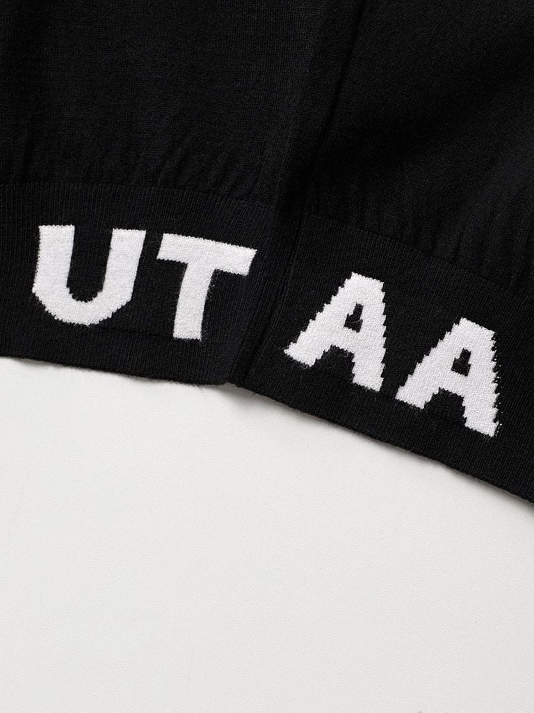 UTAA Pixel Logo Knit Cardigan : Women's Black