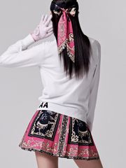 UTAA Pixel Logo Knit Cardigan : Women's White