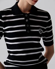 UTAA Putt Stripe Knit PK T-Shirts : Women's Black