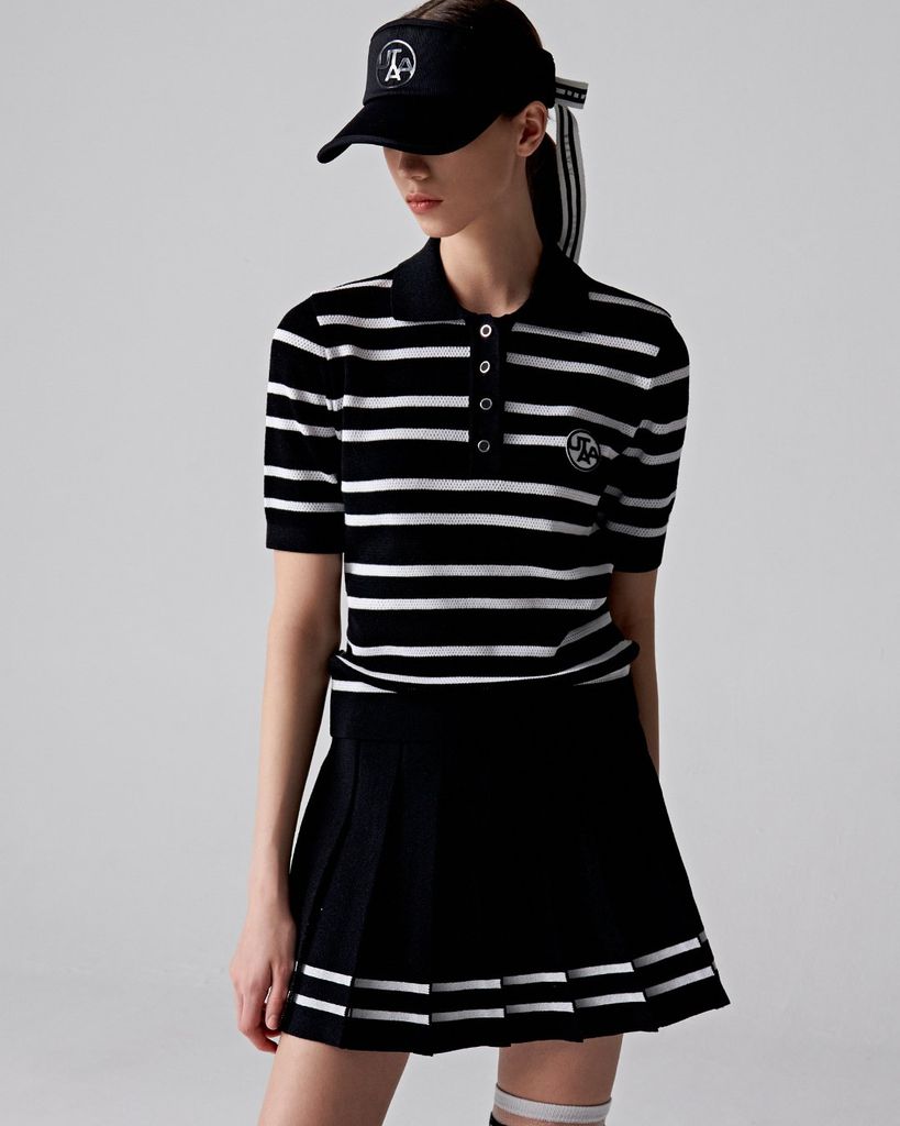 UTAA Putt Stripe Knit PK T-Shirts : Women's Black