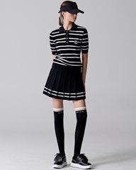 UTAA Putt Stripe Knit PK T-Shirts : Women's Black