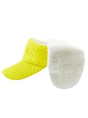 UTAA Stitch Alpaca Knit Fur Visor : Women's Yellow