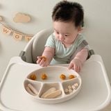 Khay ăn dặm chia 4 ngăn Silicone Bạch Kim Bluemama Modui Chính hãng Hàn Quốc