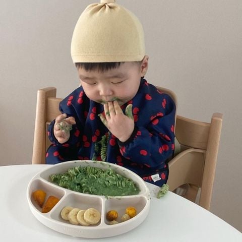 Khay ăn dặm chia 4 ngăn Silicone Bạch Kim Bluemama Modui Chính hãng Hàn Quốc