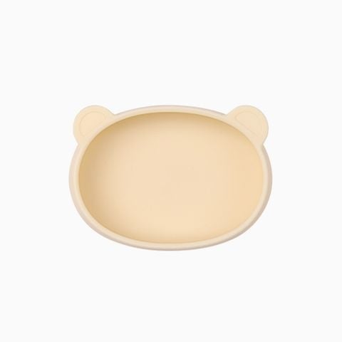 [COMBO] Đĩa hình gấu ĐẾ HÍT kèm nắp đậy Silicon Modu'i, màu vàng