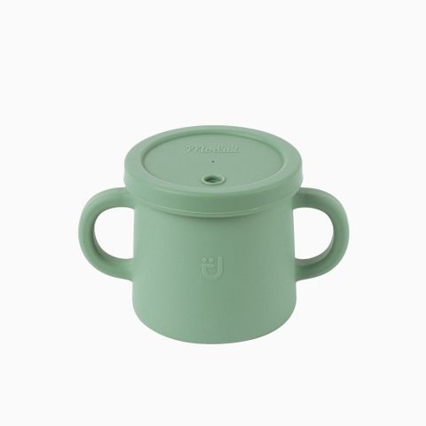 Cốc uống nước silicon Bluemama có 2 quai cầm có ống hút MOA CUP (ống hút bán lẻ)