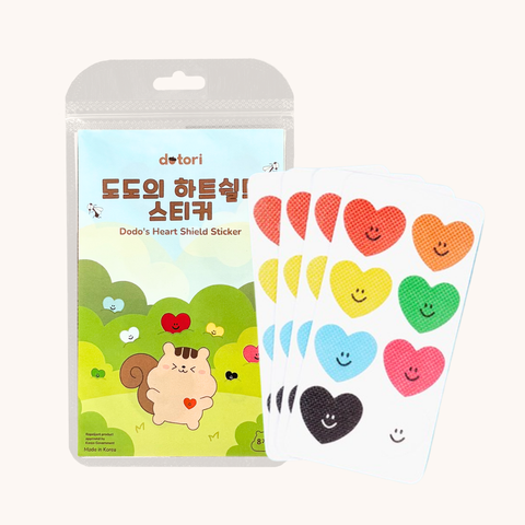 Set 8 miếng dán đuổi muỗi, chống muỗi & côn trùng Dotori Hình trái tim Dodo's Heart Shield Sticker